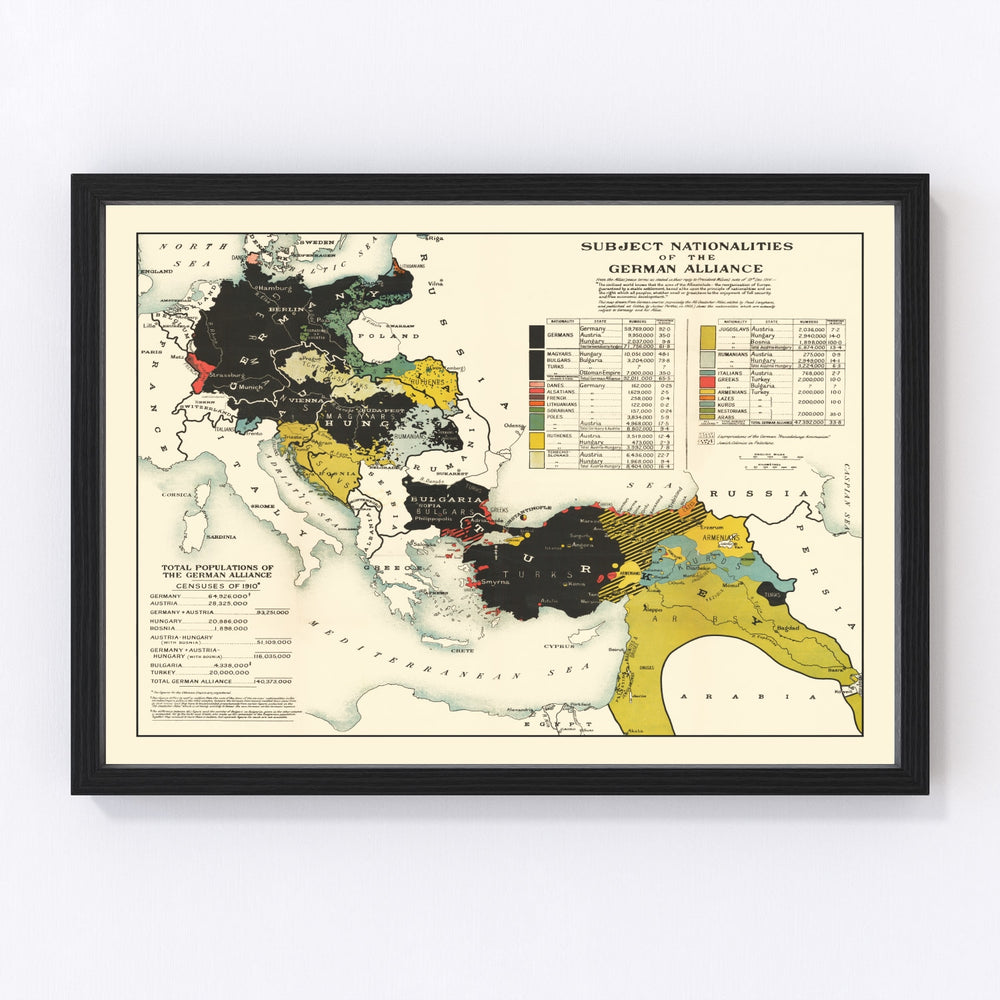 Germany Vintage Map 1916