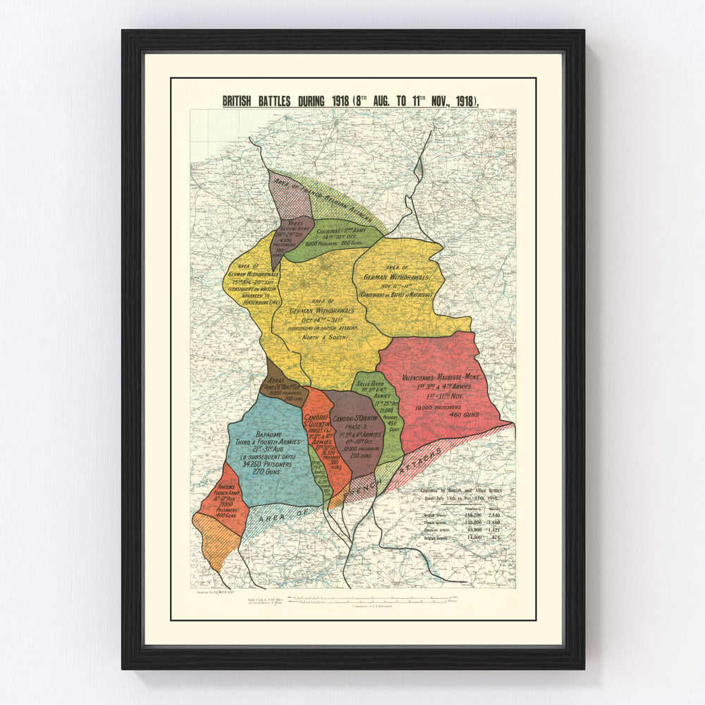 Europe Vintage Map 1918