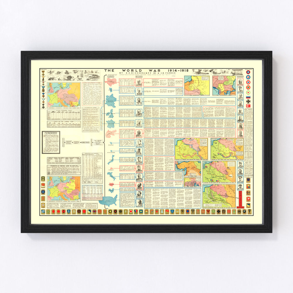 Europe Vintage Map 1928
