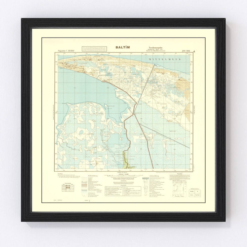 Egypt Vintage Map 1934