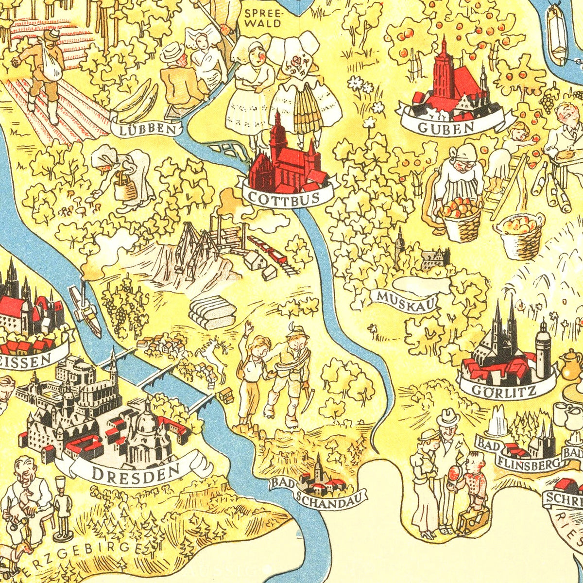 Restored historic details from the 1935 country map of County