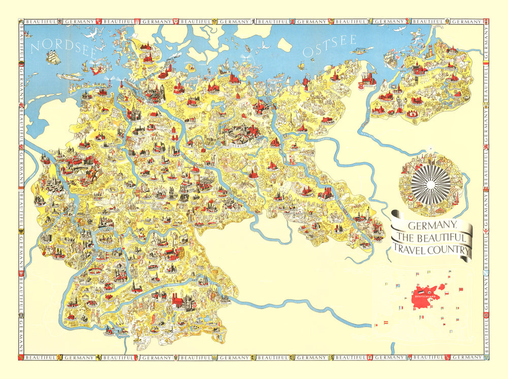 Vintage Map of Germany 1935 print style example
