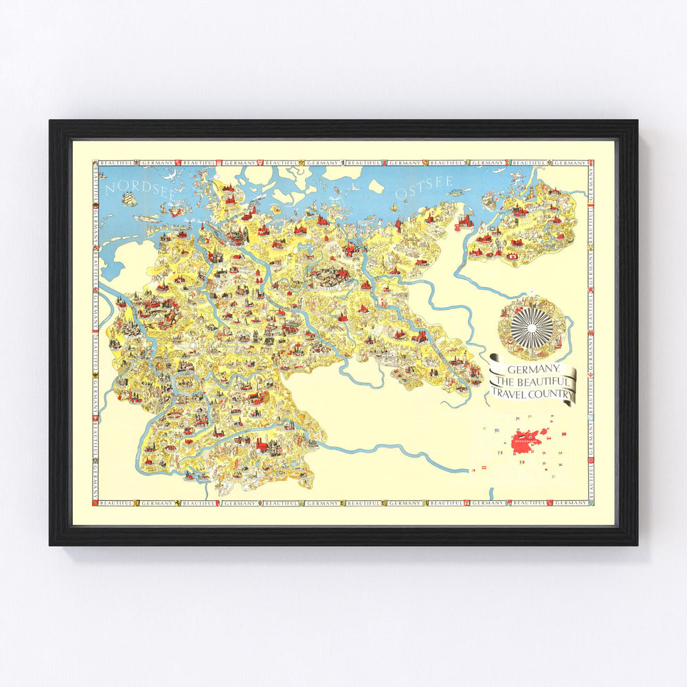 Germany Vintage Map 1935