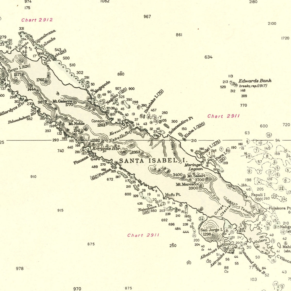 Restored historic details from the 1944 island map of County
