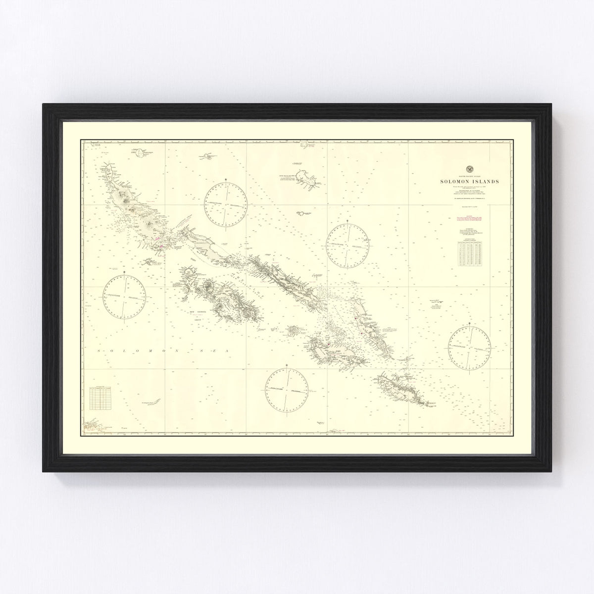 Solomon Islands Vintage Map 1944