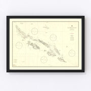 Solomon Islands Vintage Map 1944