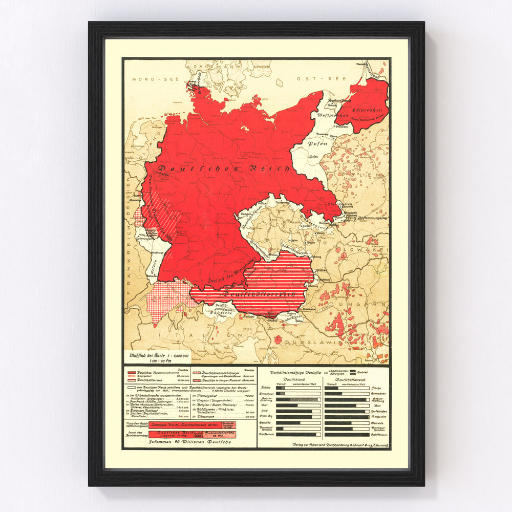Germany Vintage Map 1938