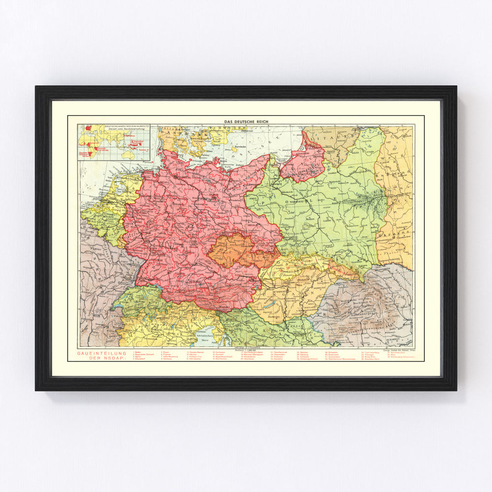 Germany Vintage Map 1939