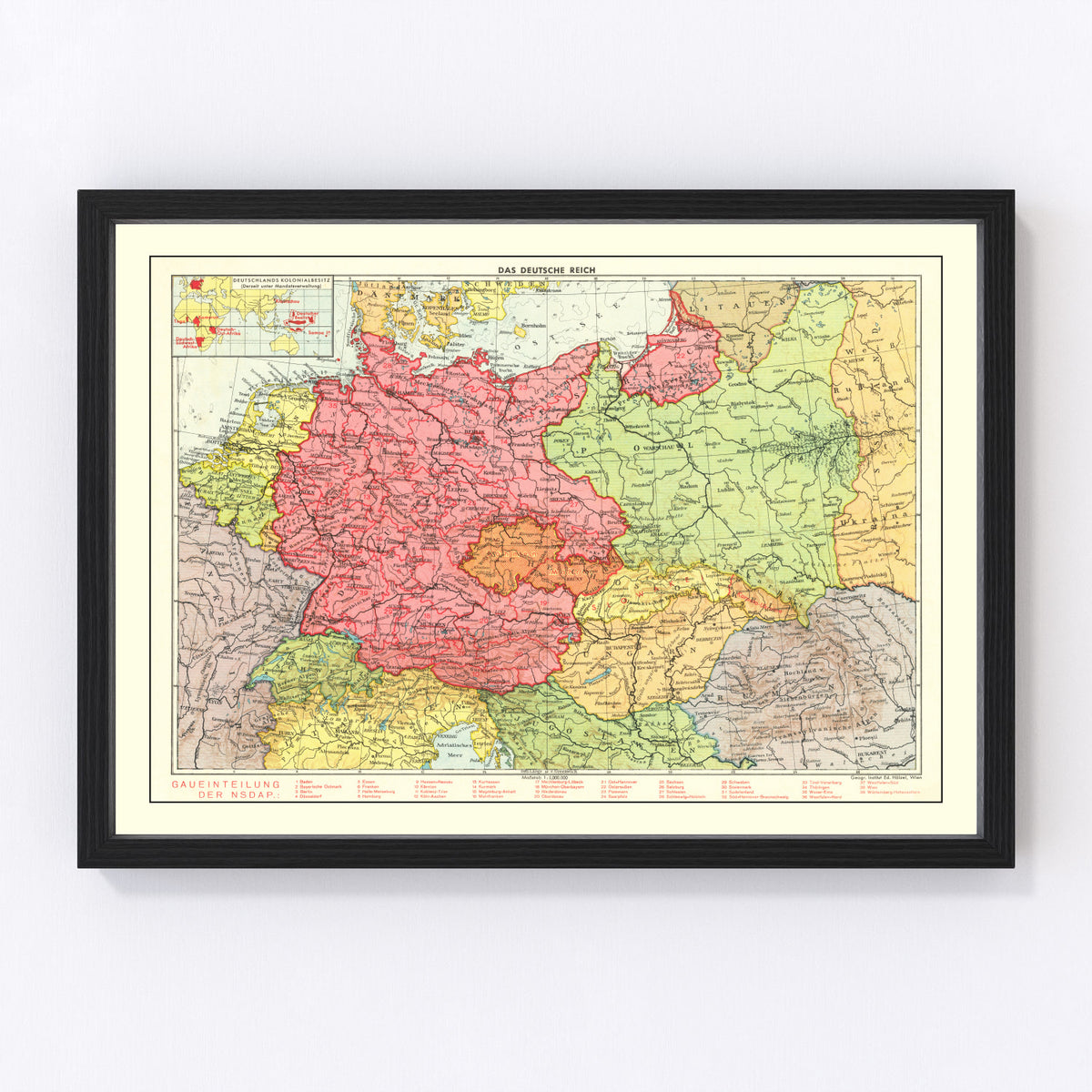Germany Vintage Map 1939