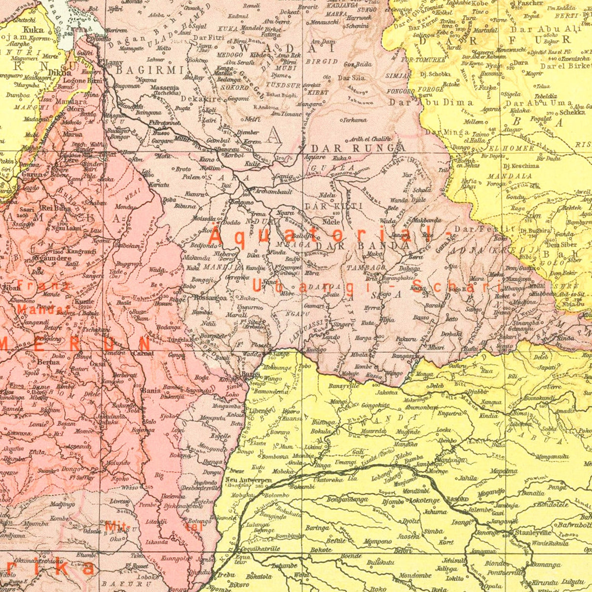 Restored historic details from the 1940 continent map of County