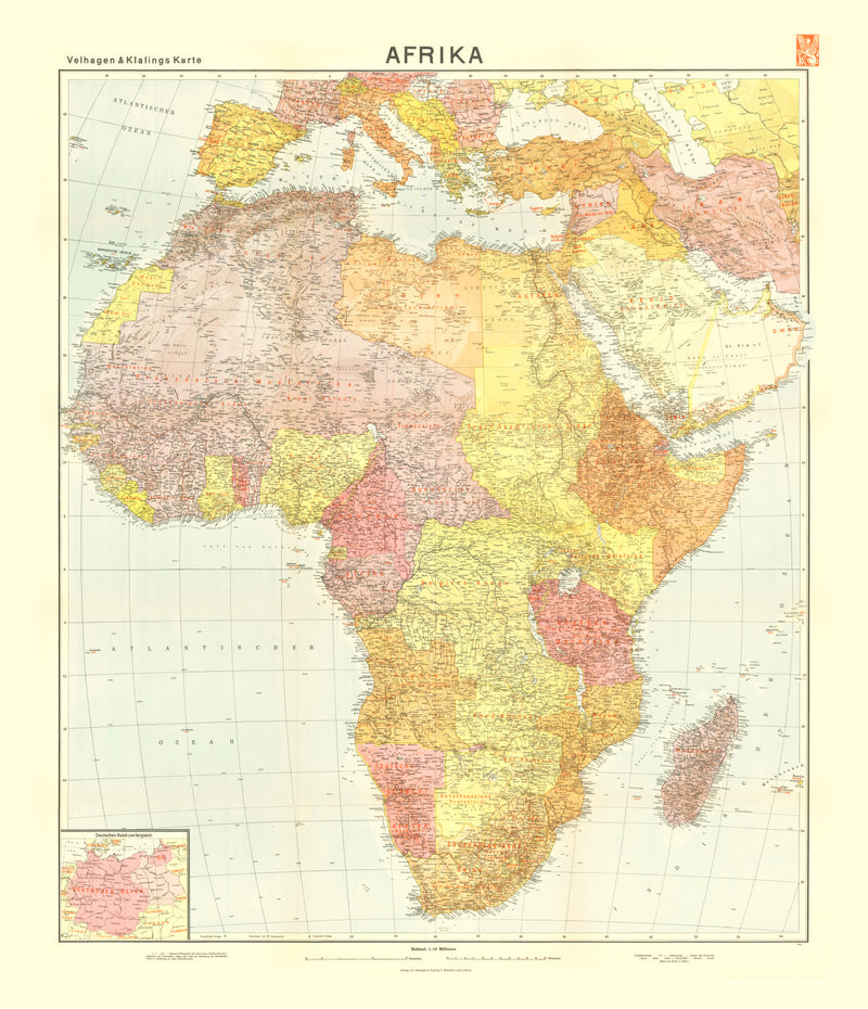 Size comparison using Vintage World War II Map of Colonialism in Africa 1940