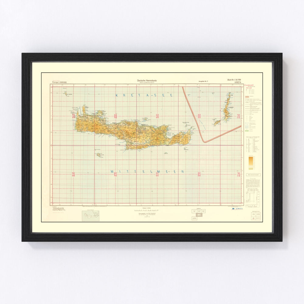 Crete Vintage Map 1941