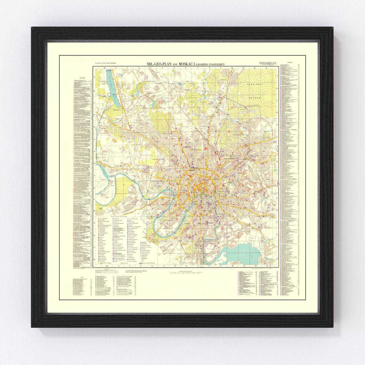 Moscow Vintage Map 1941
