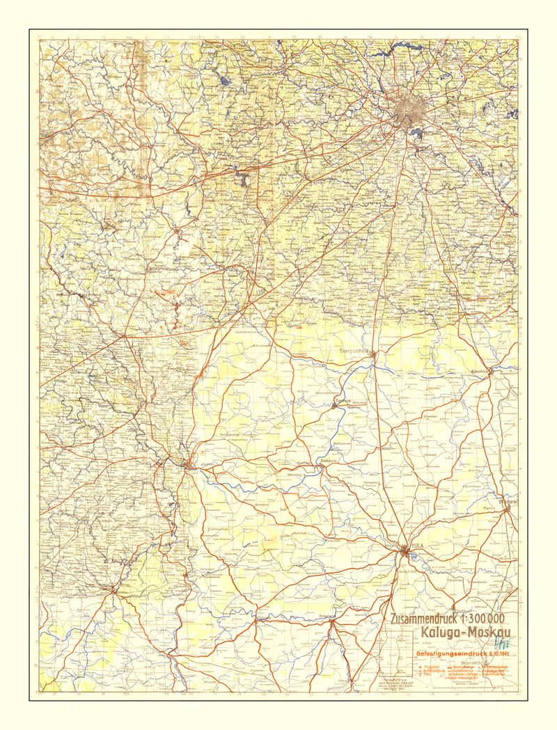 Size comparison using Vintage Battle of Moscow Map 1941