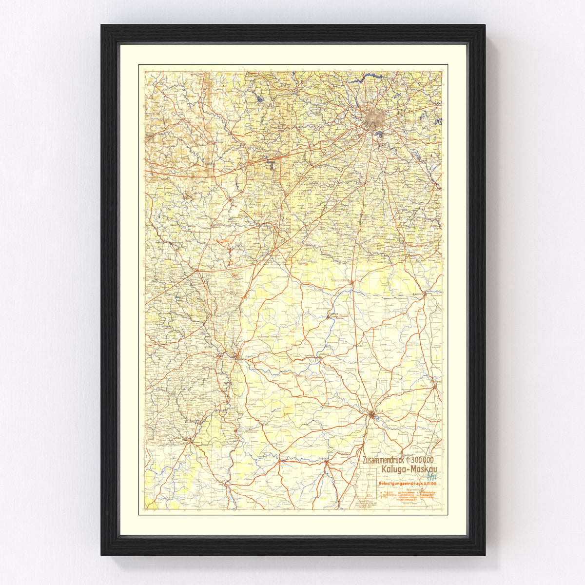 Moscow Vintage Map 1941
