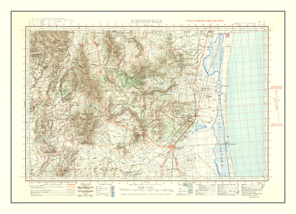 Vintage North Africa World War II Map 1941 print style example