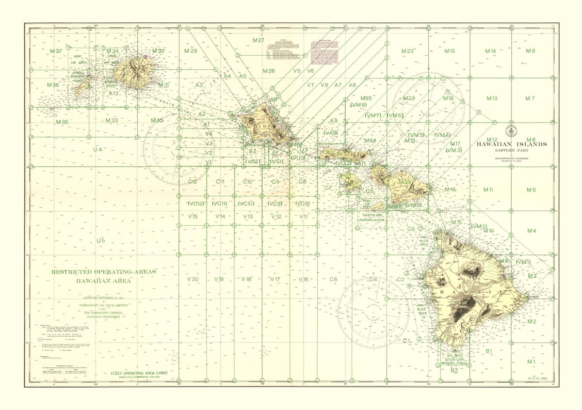 Preview of Vintage Hawaii World War II Map 1941