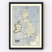 British Isles Vintage Map 1941
