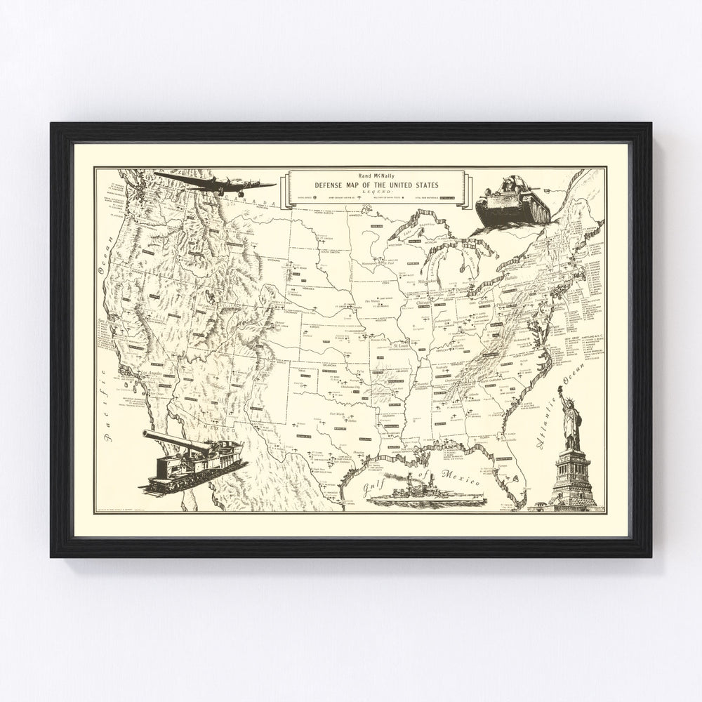 United States Vintage Map 1941
