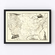 United States Vintage Map 1941