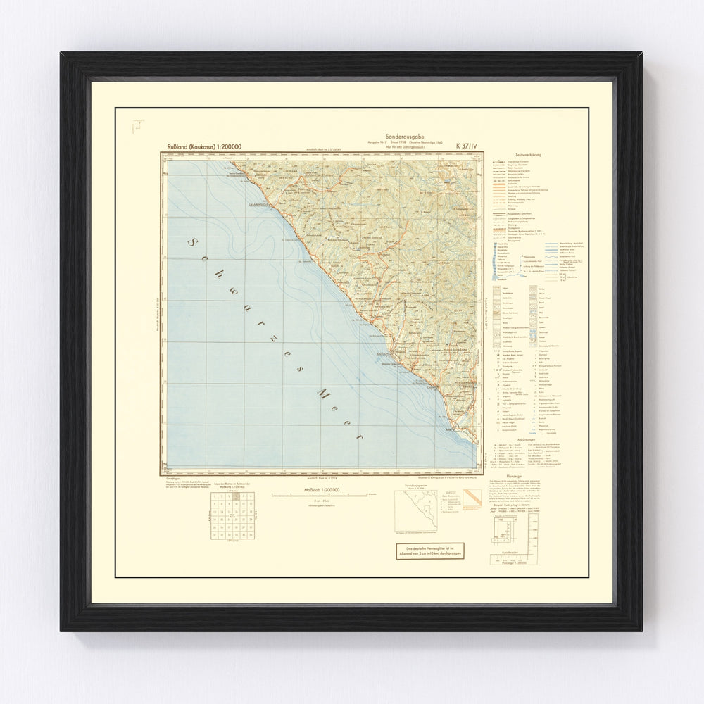 Soviet Union Vintage Map 1942