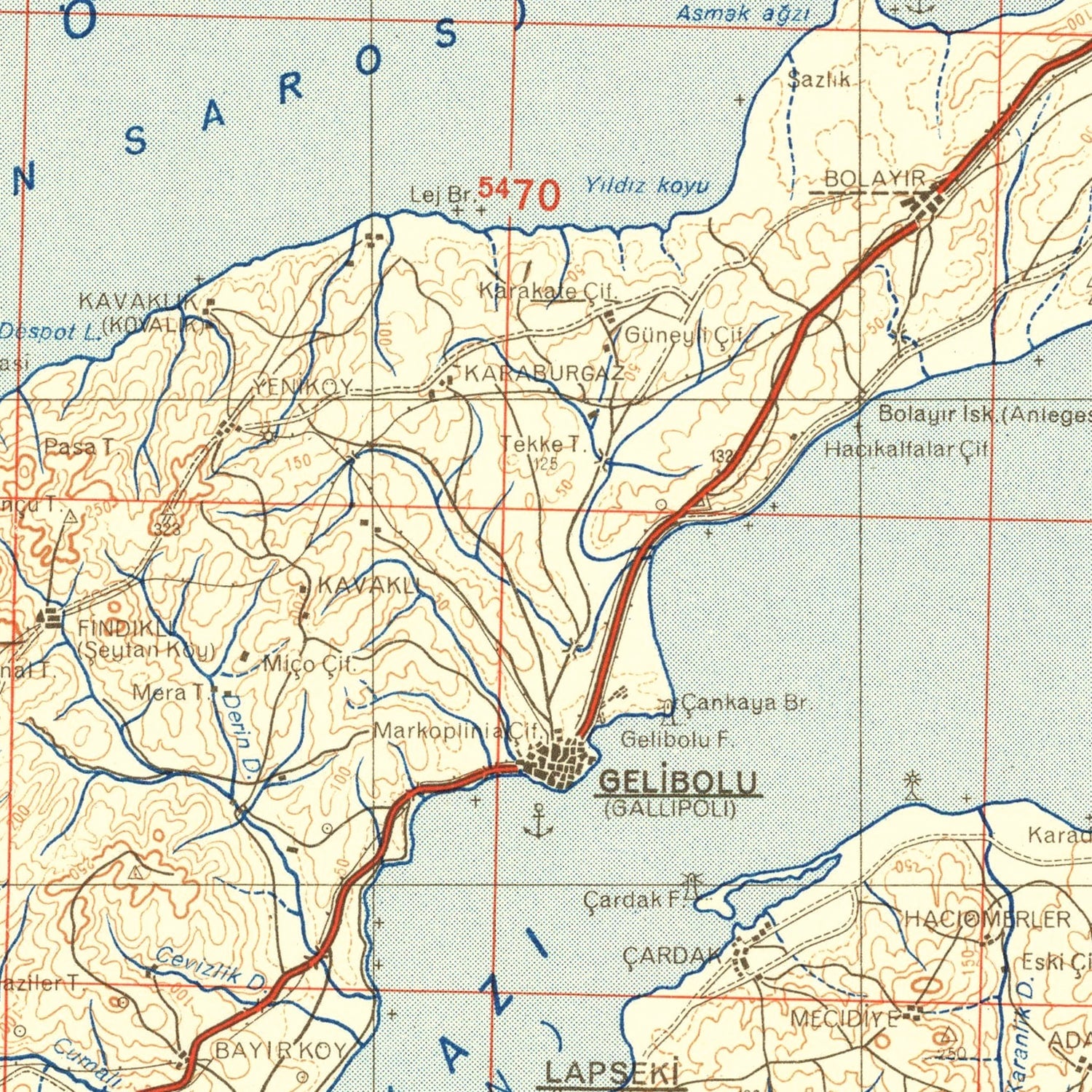 Restored historic details from the 1942 region map of County