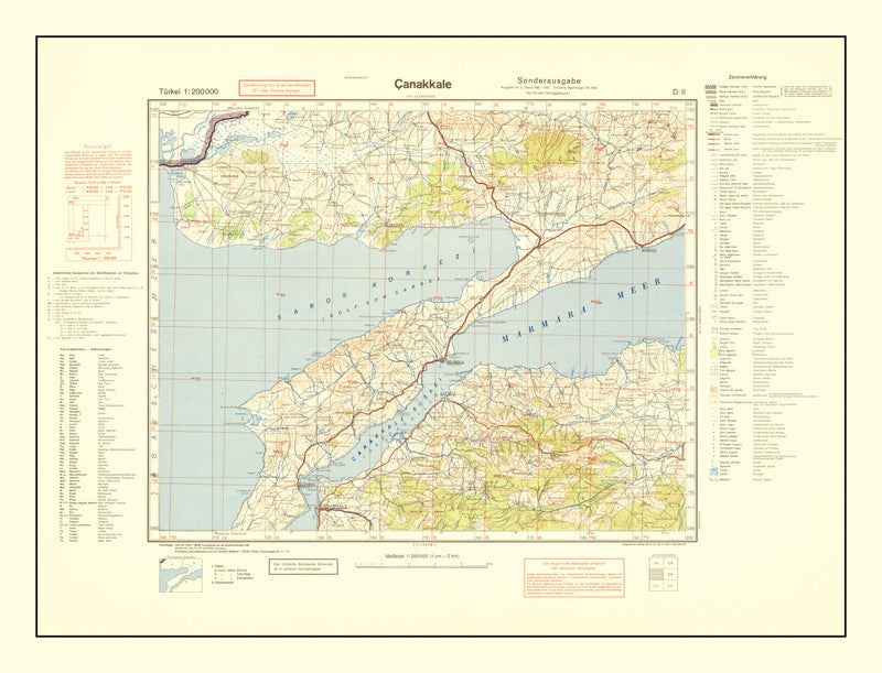 Size comparison using Vintage Turkey World War II Map 1942