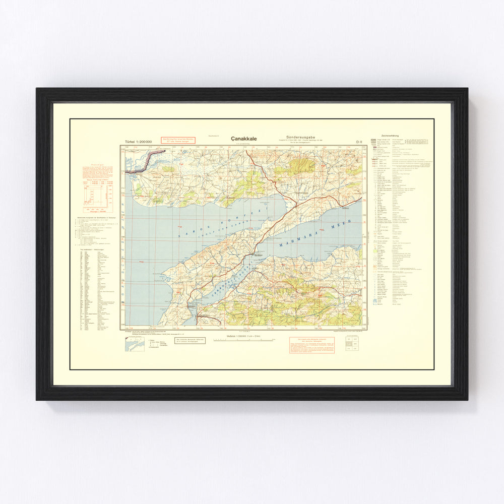 Turkey Vintage Map 1942