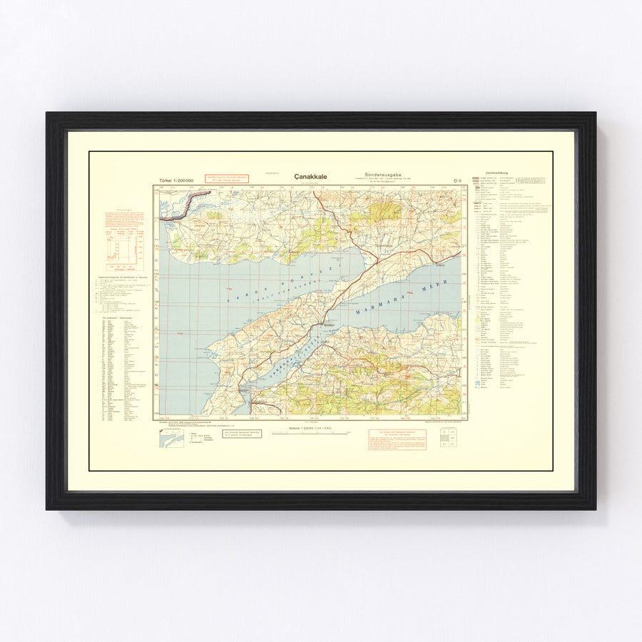 Vintage Turkey World War II Map 1942