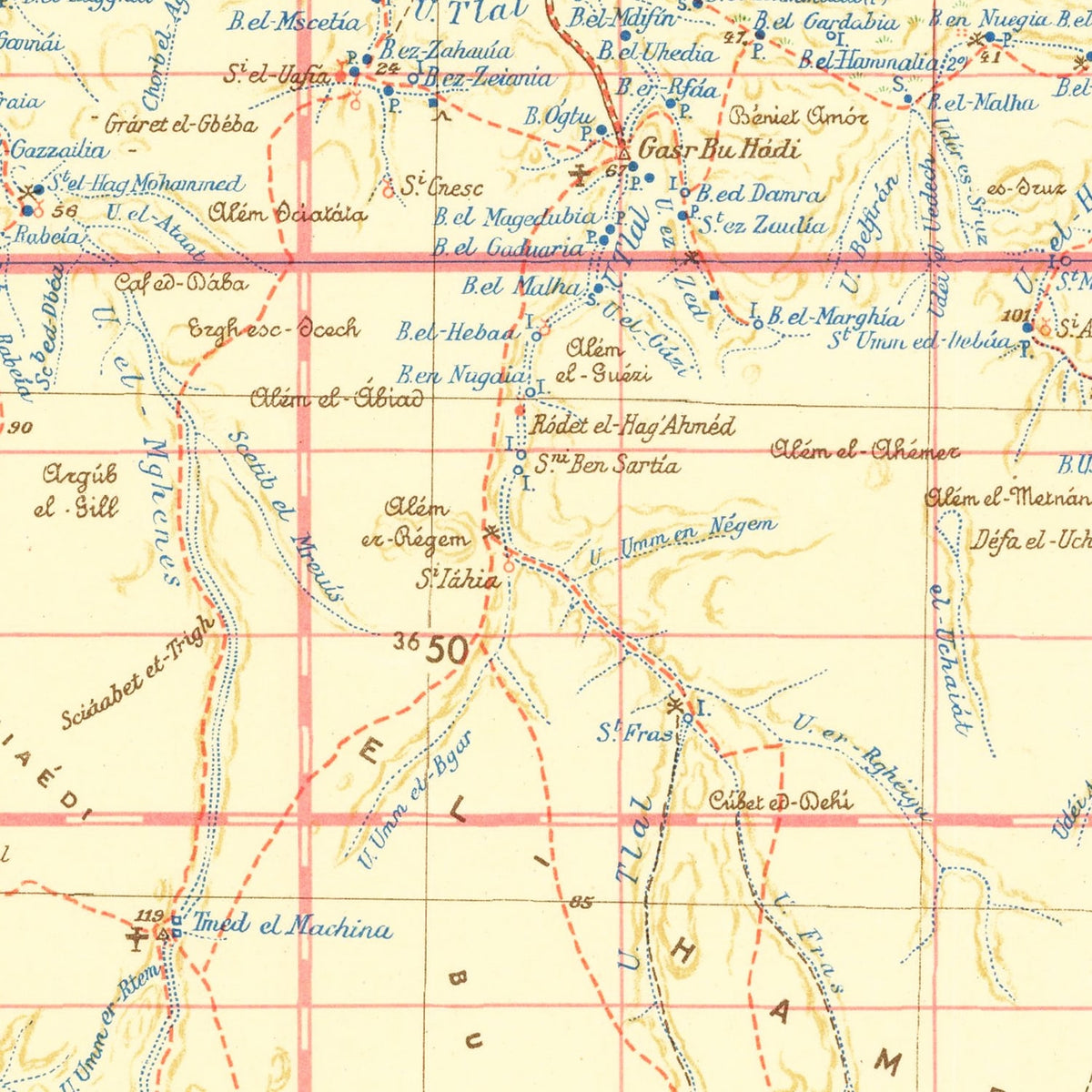 Restored historic details from the 1942 region map of County