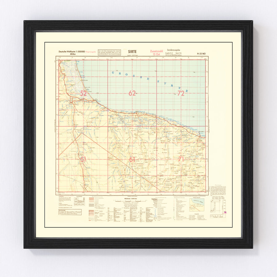North Africa Vintage Map 1942