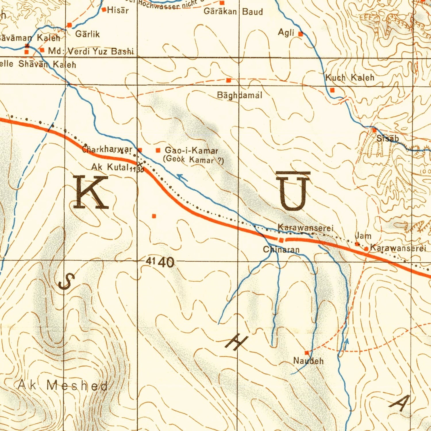 Restored historic details from the 1942 region map of County