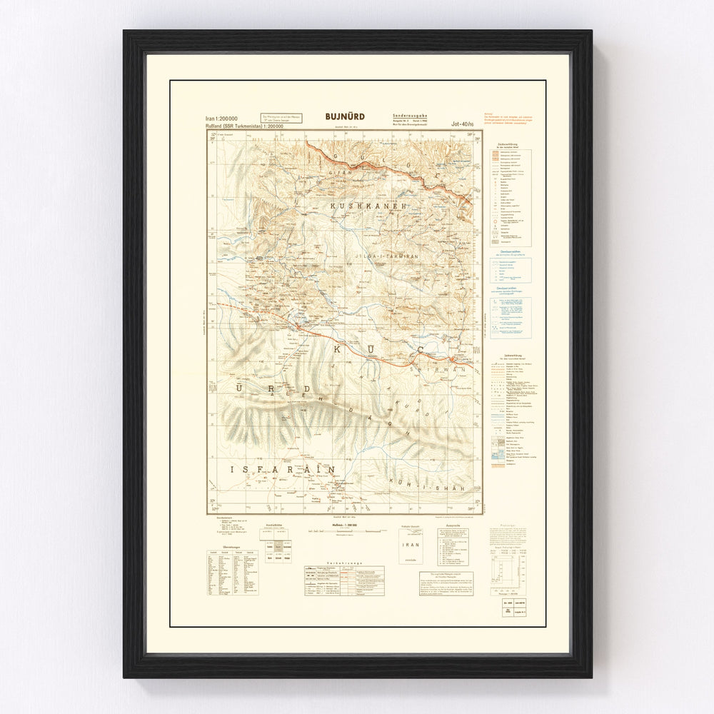 Iran Vintage Map 1942