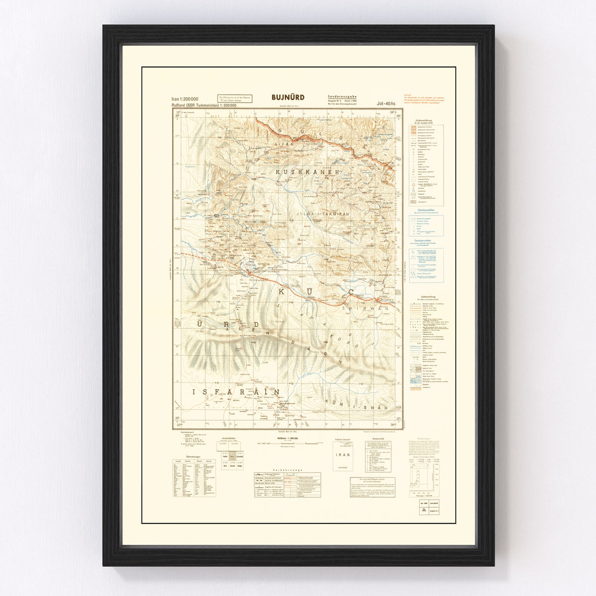 Iran Vintage Map 1942