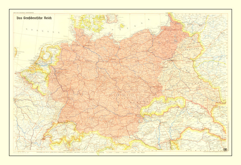 Size comparison using Vintage Germany World War II Map 1942