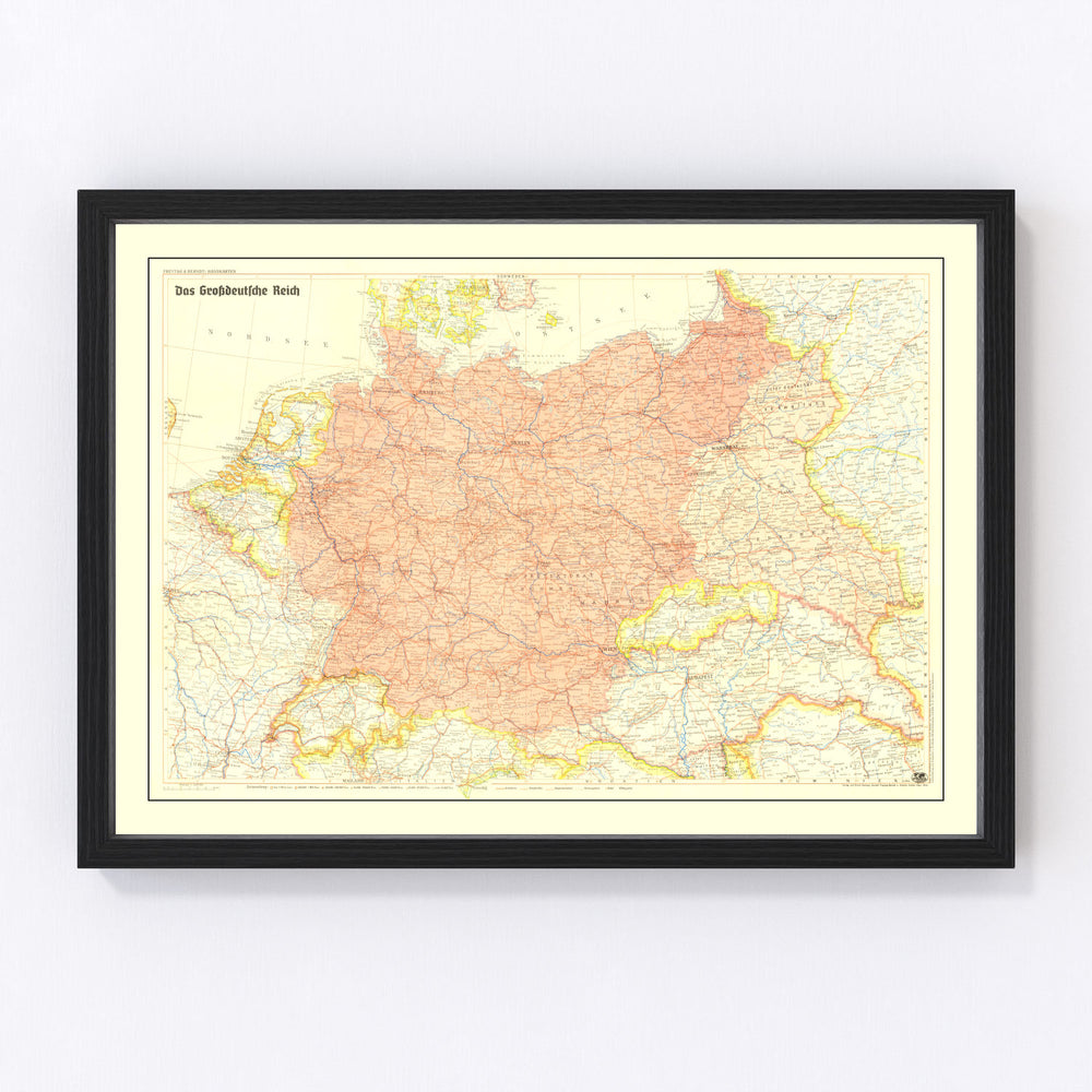 Germany Vintage Map 1942
