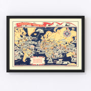 World Vintage Map 1942
