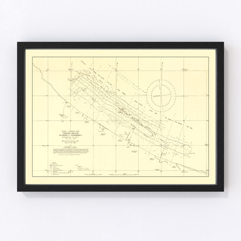 France Vintage Map 1944