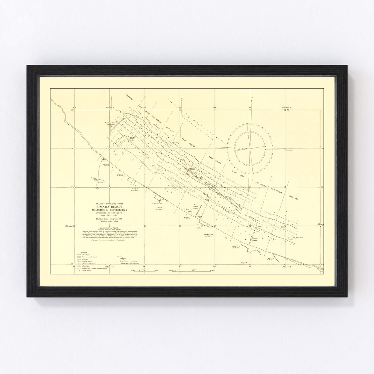 France Vintage Map 1944