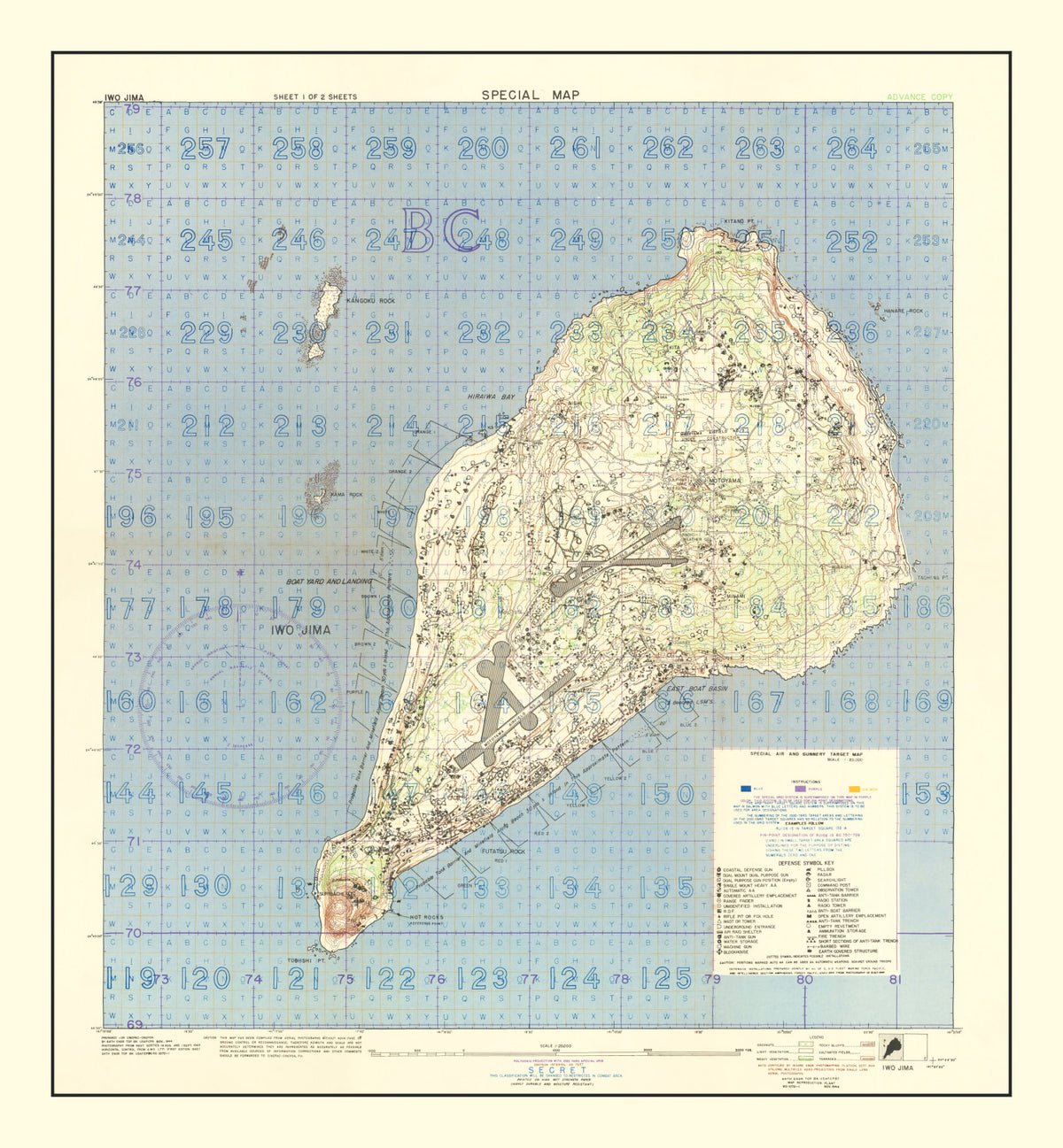 Preview of Vintage Iwo Jima World War II Map 1944