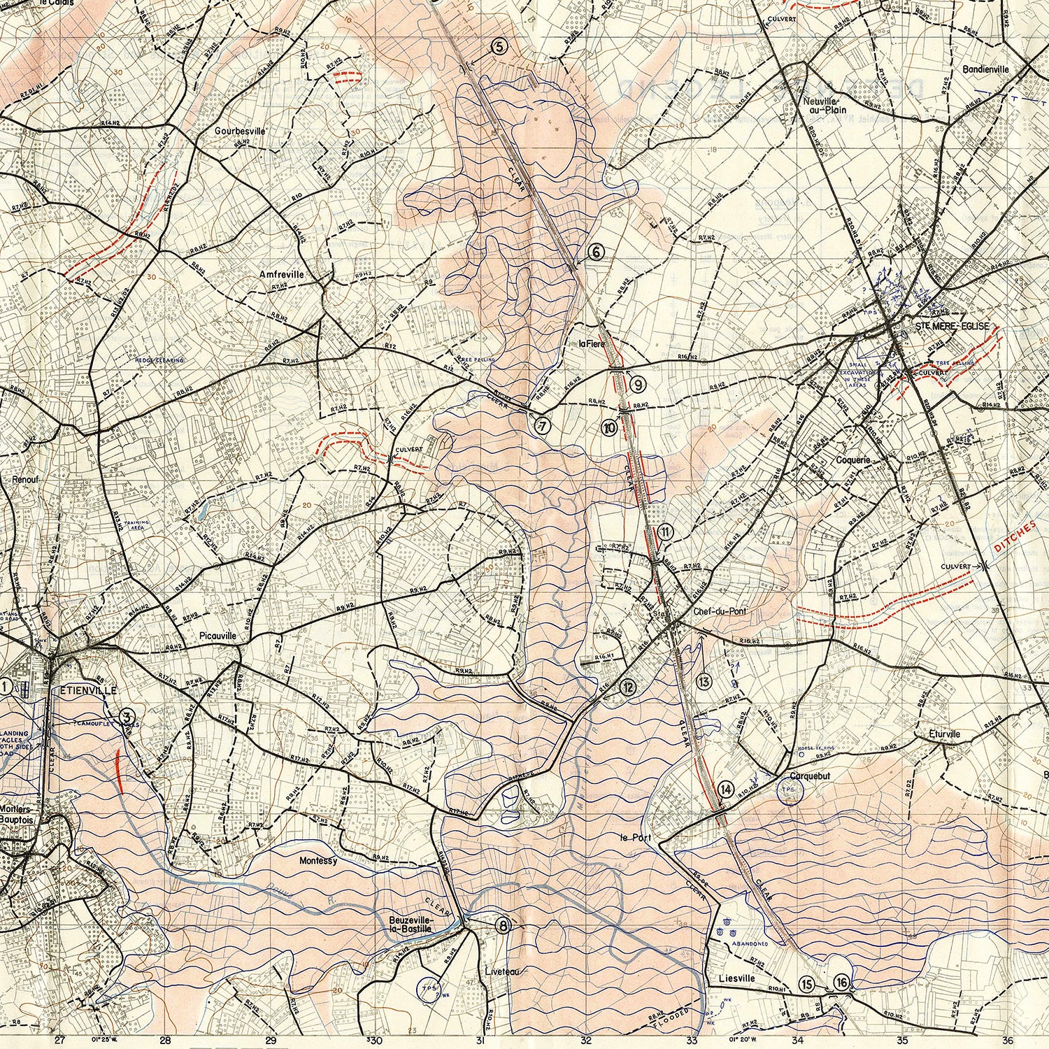 Restored historic details from the 1944 region map of County