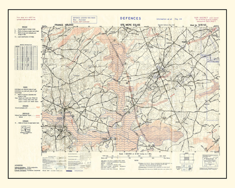 Size comparison using Vintage D-Day World War II Map 1944