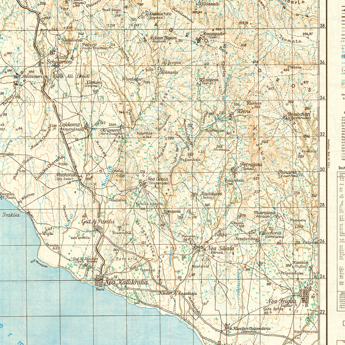 Restored historic details from the 1944 region map of County