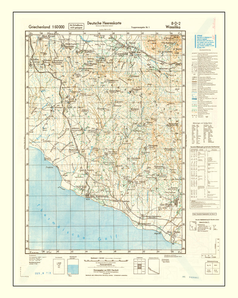 Size comparison using Vintage Crete World War II Map 1944