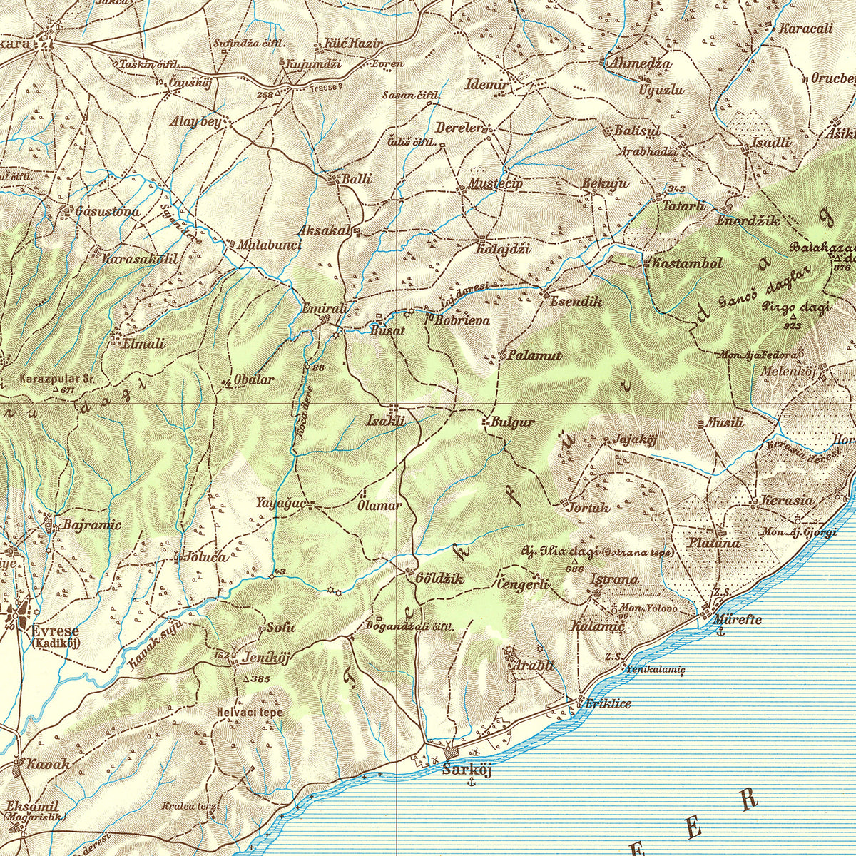Restored historic details from the 1944 region map of County