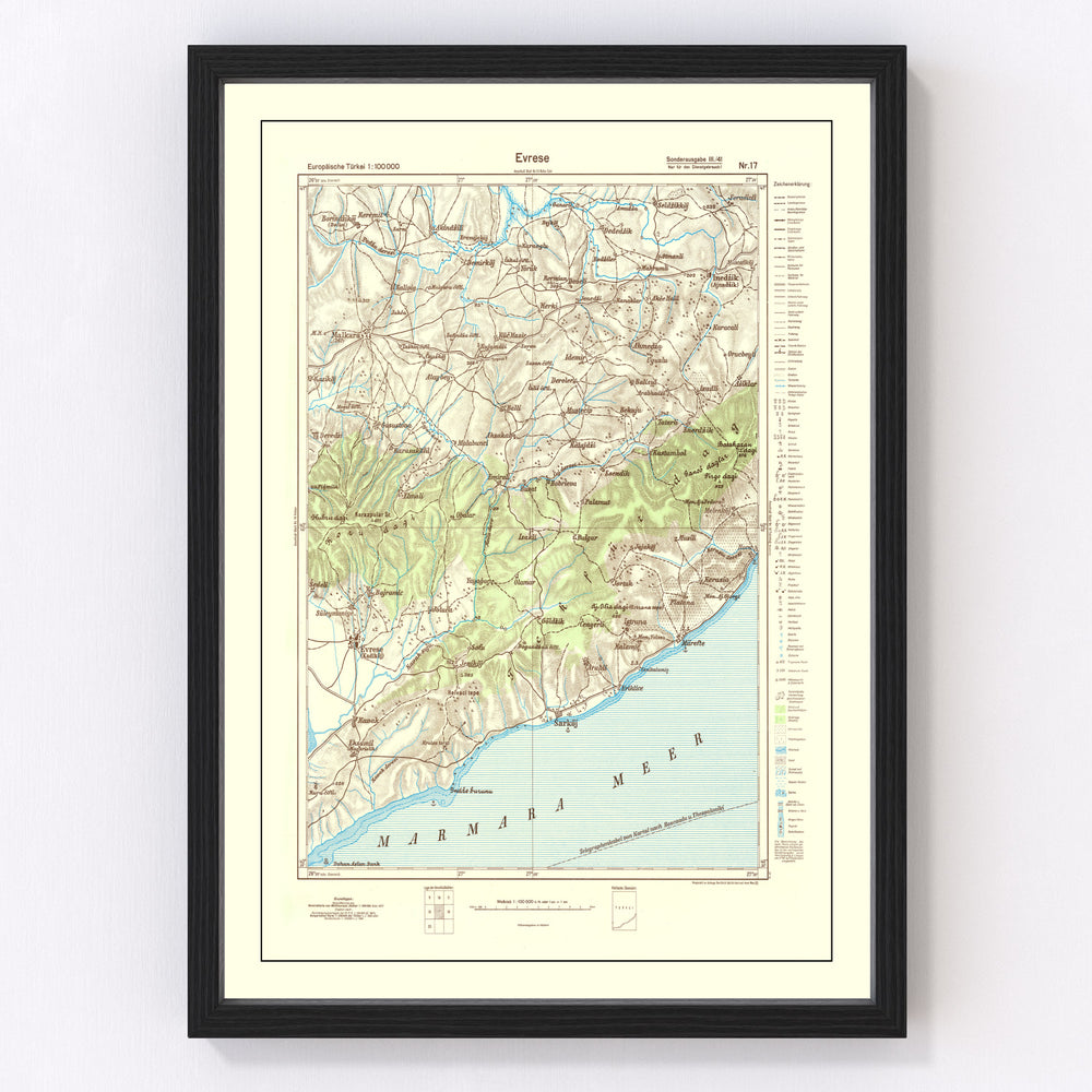 Turkey Vintage Map 1944