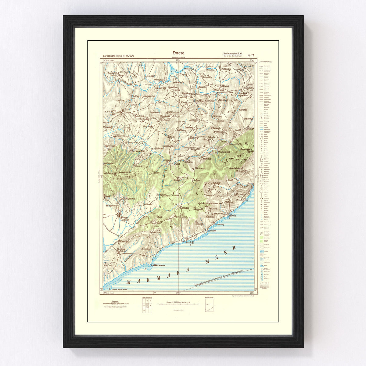 Turkey Vintage Map 1944