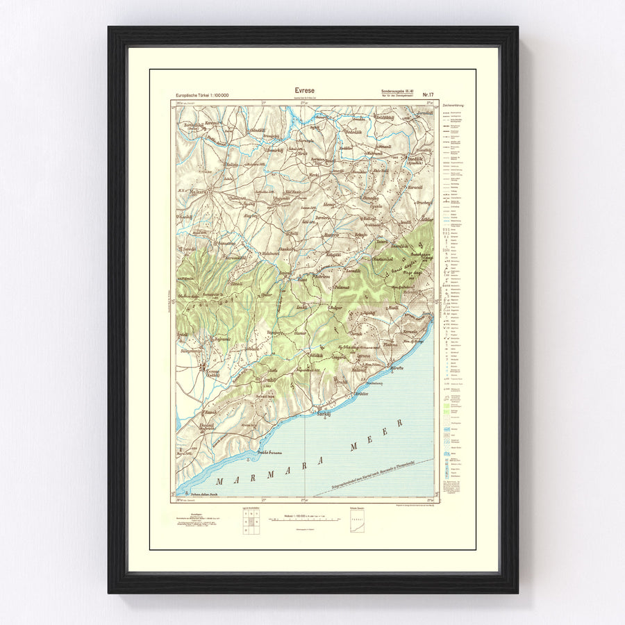 Turkey Vintage Map 1944