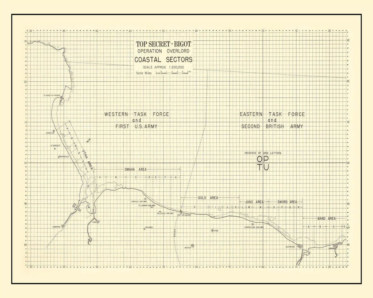 Preview of Vintage D-Day Normandy Invasion Map 1944