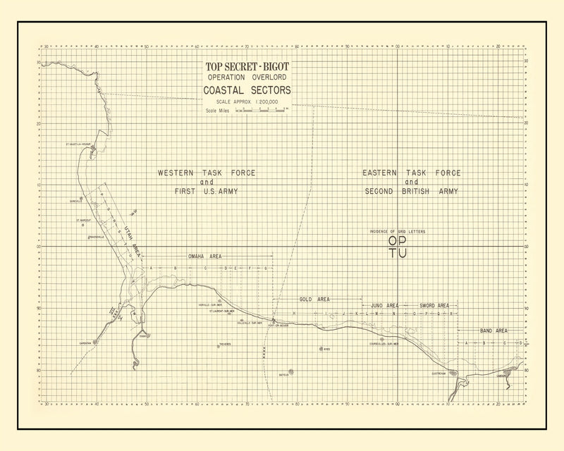 Size comparison using Vintage D-Day Normandy Invasion Map 1944